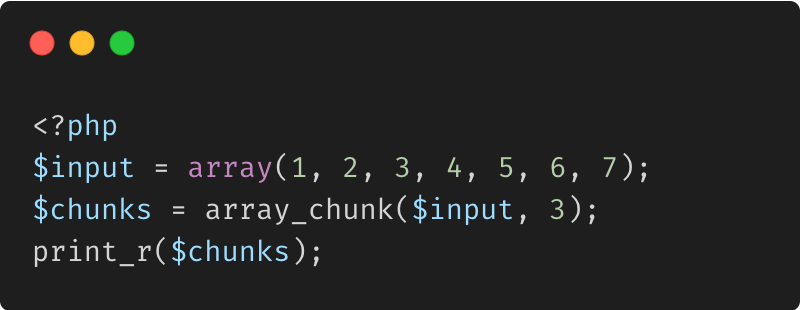 PHP Array chunk 1