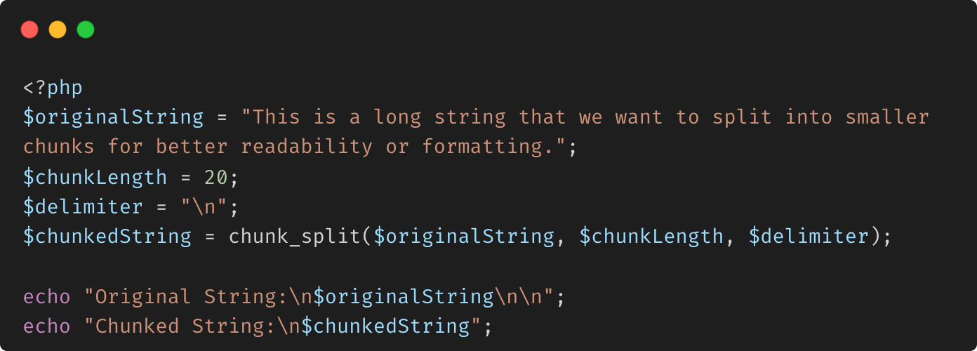 PHP Array chunk split