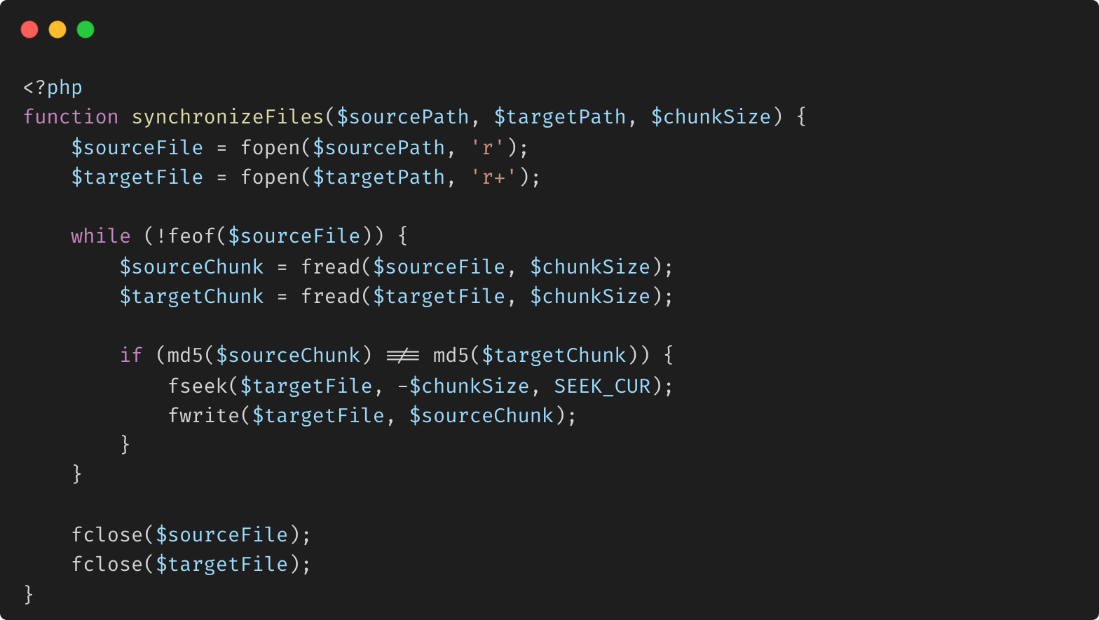 PHP threaded chunk